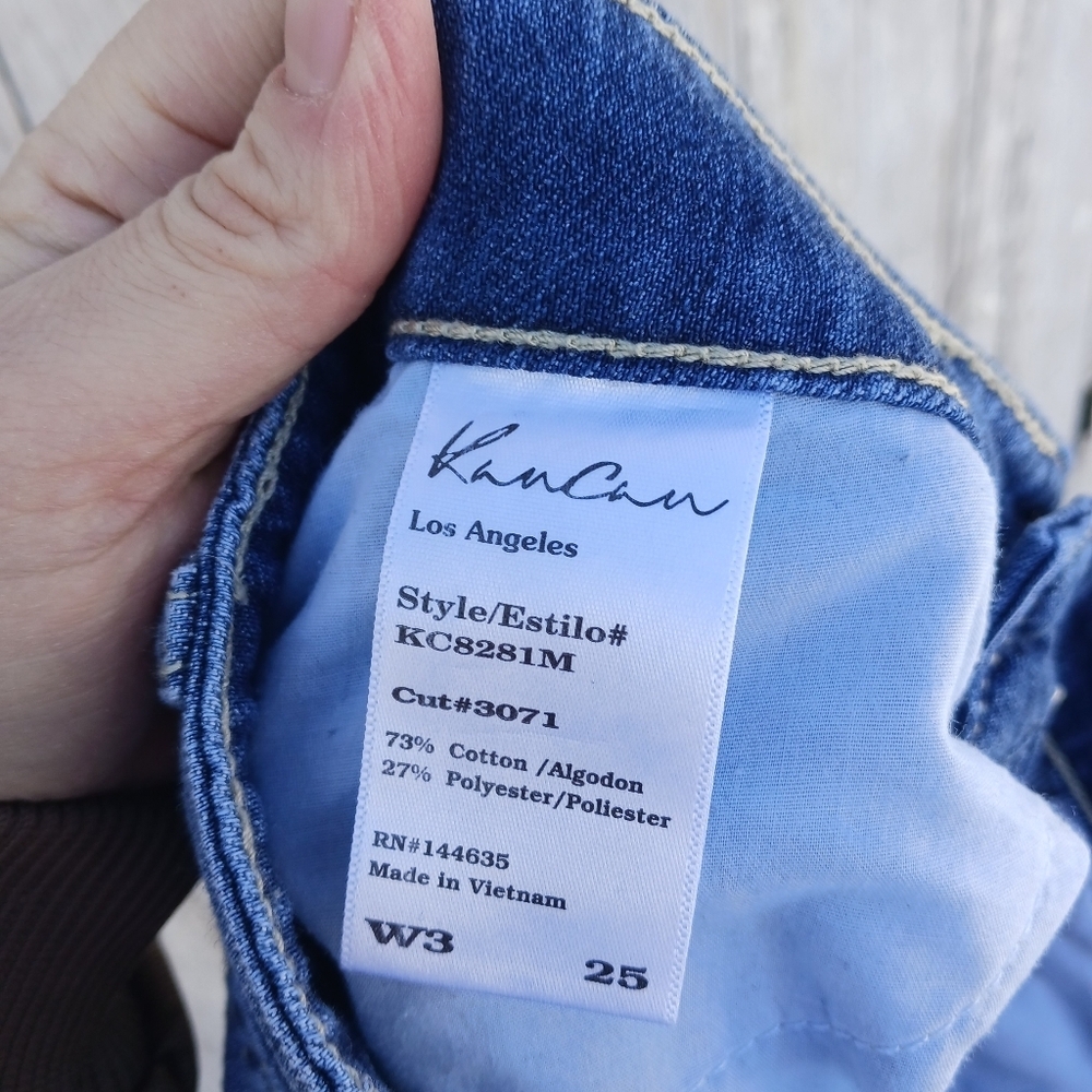 Kancan Jeans Womens Size 3/25 Blue Denim Boyfriend Distressed Light Wash - Picture 4 of 4